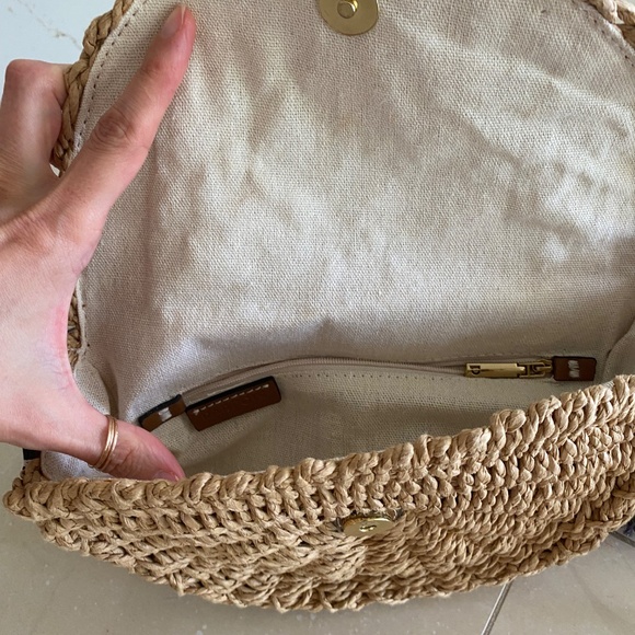 Porfois Crossbody Summer Vacation Beach Straw Lined Bag - Picture 11 of 14